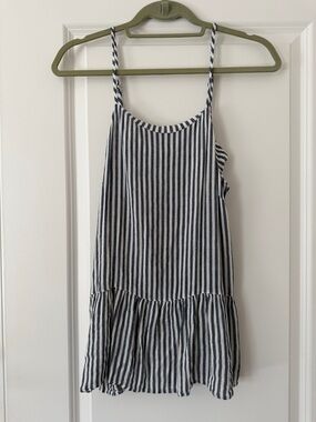 Striped Navy and White Sleeveless Top